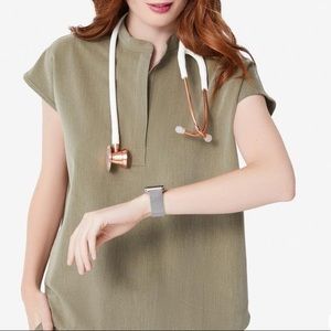 FIGS HEATHER OLIVE Rafaela scrub top, XXS